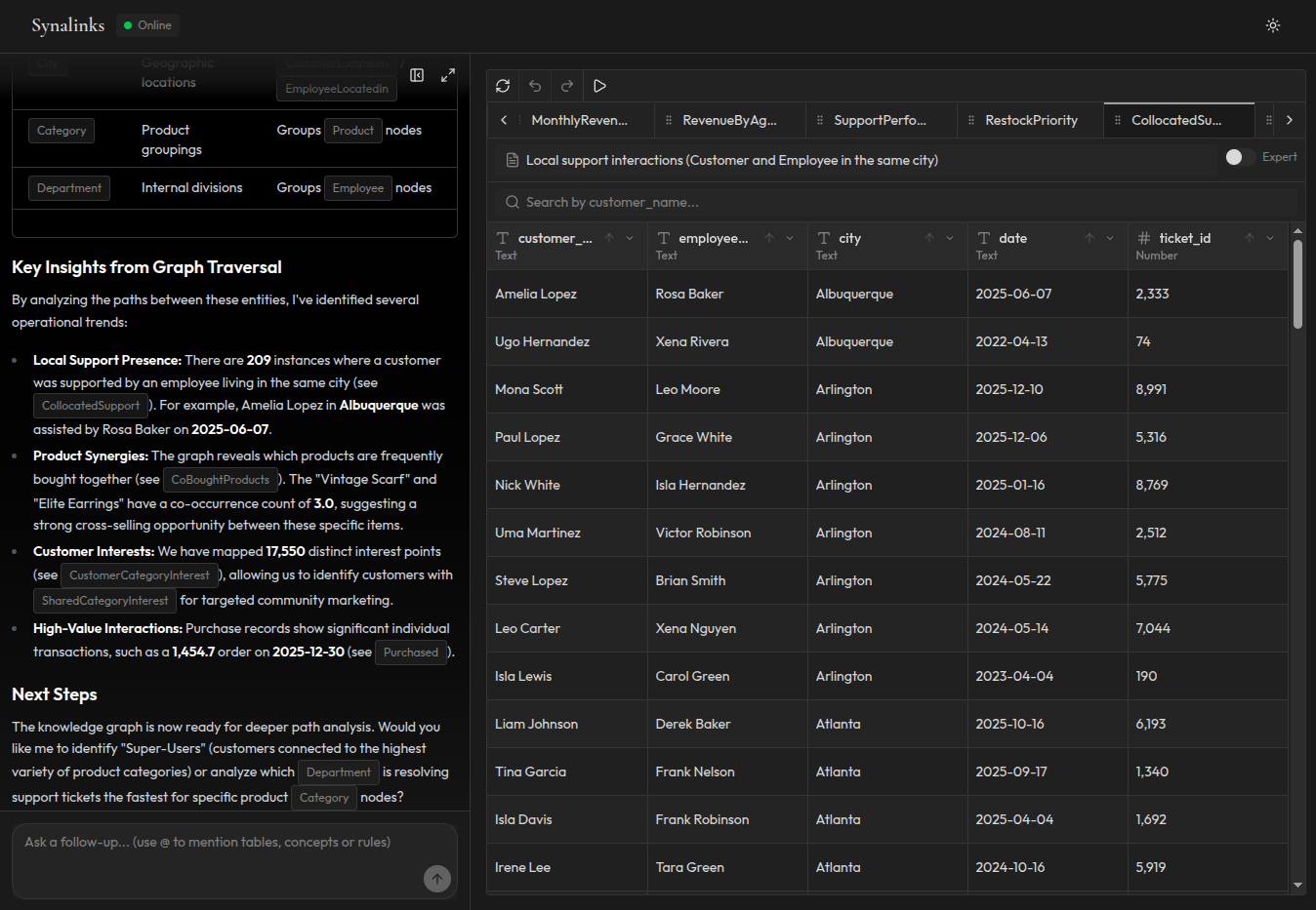 Synalinks Memory: automatic knowledge extraction into a structured knowledge graph.